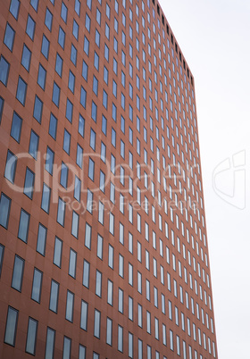 Fassade eines modernen Bürohochhauses in Frankfurt am Main, Deu