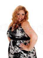 Lovely plus size blond woman.