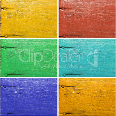 Set of six painted wooden textures