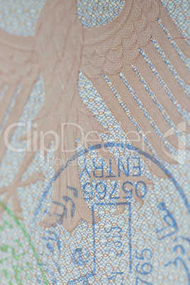 German Passport with Entry Stamp
