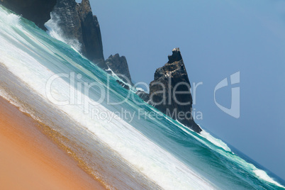 Ocean Surf on a Rocky Shore