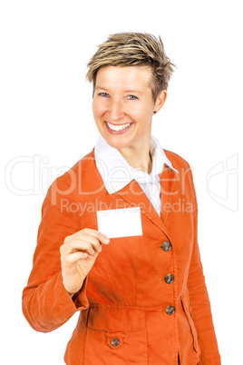 smiling women business card