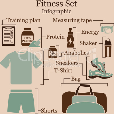 Fitness set  infographics