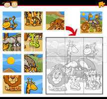 safari animals jigsaw puzzle game