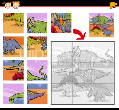 cartoon dinosaurs jigsaw puzzle game