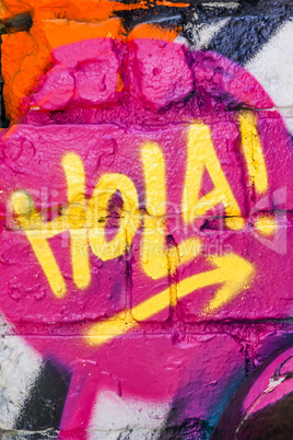 graffiti word Hola