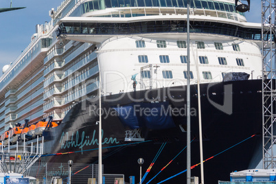 Impressions from the christening of the Mein Schiff 4 in Kiel with various artists and a firework, Kiel, Germany