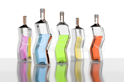 five color bottles