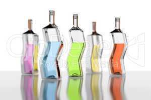 five color bottles