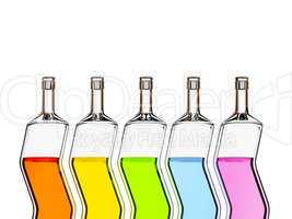 five color bottles