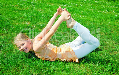 young girl doing gymnastics