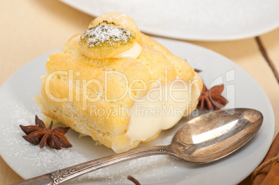 cream roll cake dessert and spices