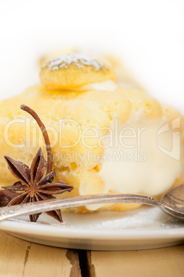 cream roll cake dessert and spices