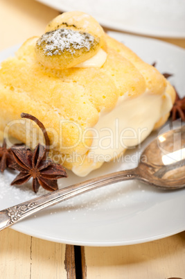 cream roll cake dessert and spices