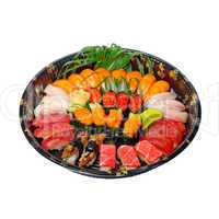 take away sushi express on plastic tray