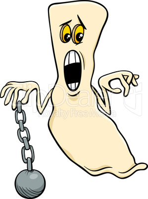 ghost with chain cartoon illustration