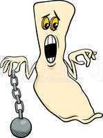 ghost with chain cartoon illustration