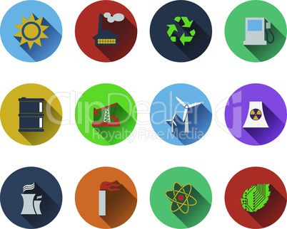 Set of energy icons