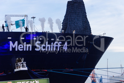 Impressions from the christening of the Mein Schiff 4 in Kiel with various artists and a firework, Kiel, Germany