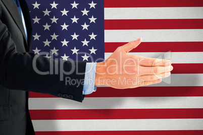 Composite image of businessman ready to shake hand