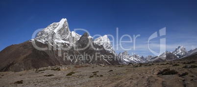 View of Cholatse, Lobuche East and other high mountains