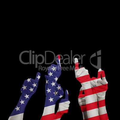 Composite image of hands up and thumbs raised