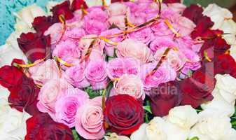 Pink faded roses bouquet