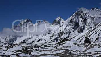 Ngozumba Glacier and peaks of Phari Lapche and Teningbo