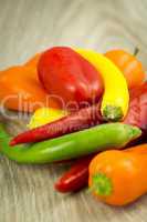 Selection of different varieties of peppers