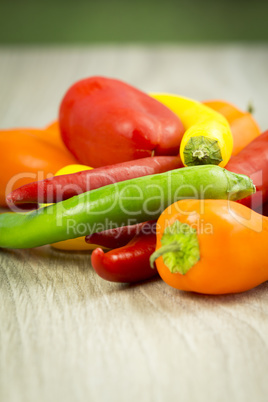 Selection of different varieties of peppers