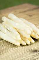 Pile of fresh white asparagus spears