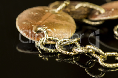 Close up Golden Chain Fashion Accessories