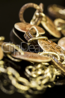 Close up Golden Chain Fashion Accessories