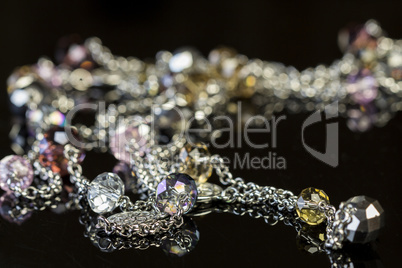 Attractive shiny purple beads on jewellery