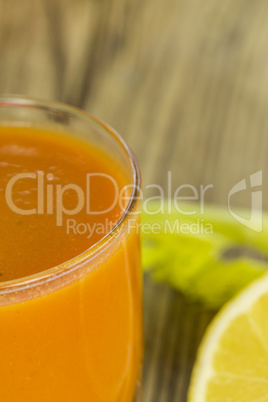 Glass of freshly squeezed tomato juice