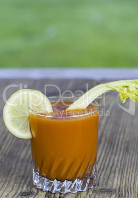 Glass of freshly squeezed tomato juice