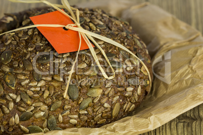 Sliced freshly baked wholegrain loaf