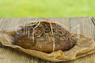 Sliced freshly baked wholegrain loaf
