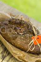 Sliced freshly baked wholegrain loaf