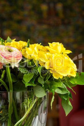 Bouquet of Fresh Cut Beautiful Flowers on Vase