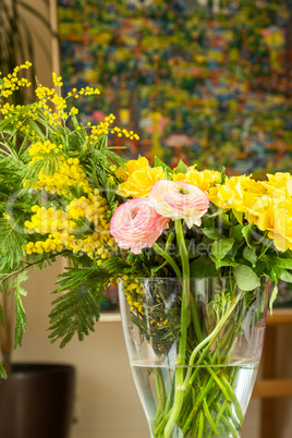 Bouquet of Fresh Cut Beautiful Flowers on Vase