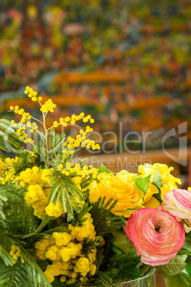 Bouquet of Fresh Cut Beautiful Flowers on Vase