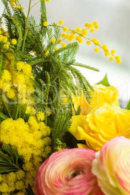 Bouquet of Fresh Cut Beautiful Flowers on Vase