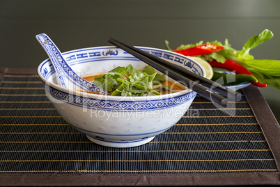 Appetizing Asian Food on White Bowl on Table