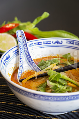 Appetizing Asian Food on White Bowl on Table