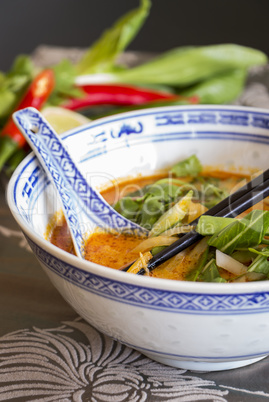 Appetizing Asian Food on White Bowl on Table