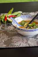 Appetizing Asian Food on White Bowl on Table