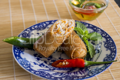 Crisp Asian spring rolls