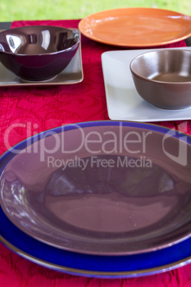 Empty place setting for food placement