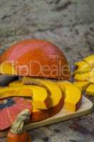 Ingredients for making pumpkin soup